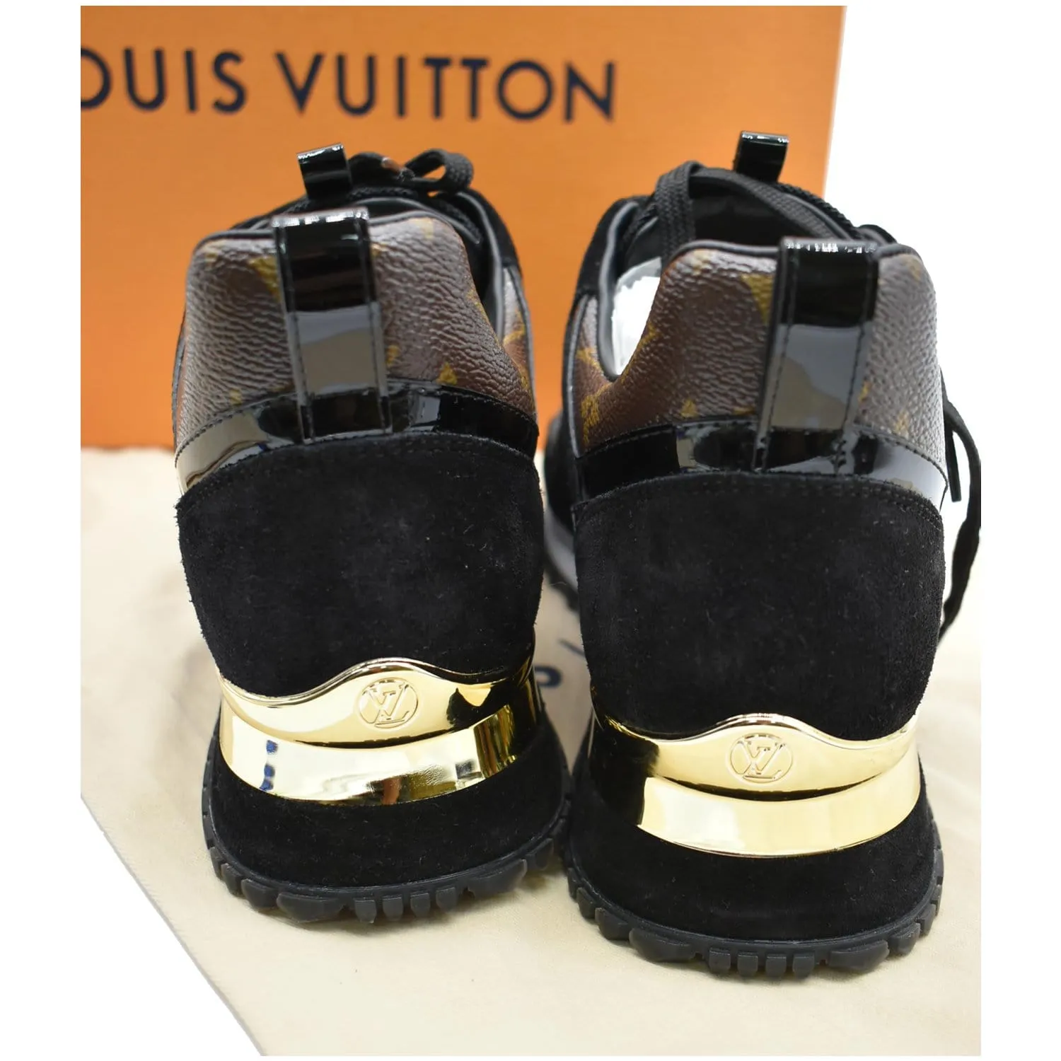LOUIS VUITTON Runaway Sneakers Suede Leather Sneakers Black Size US 7