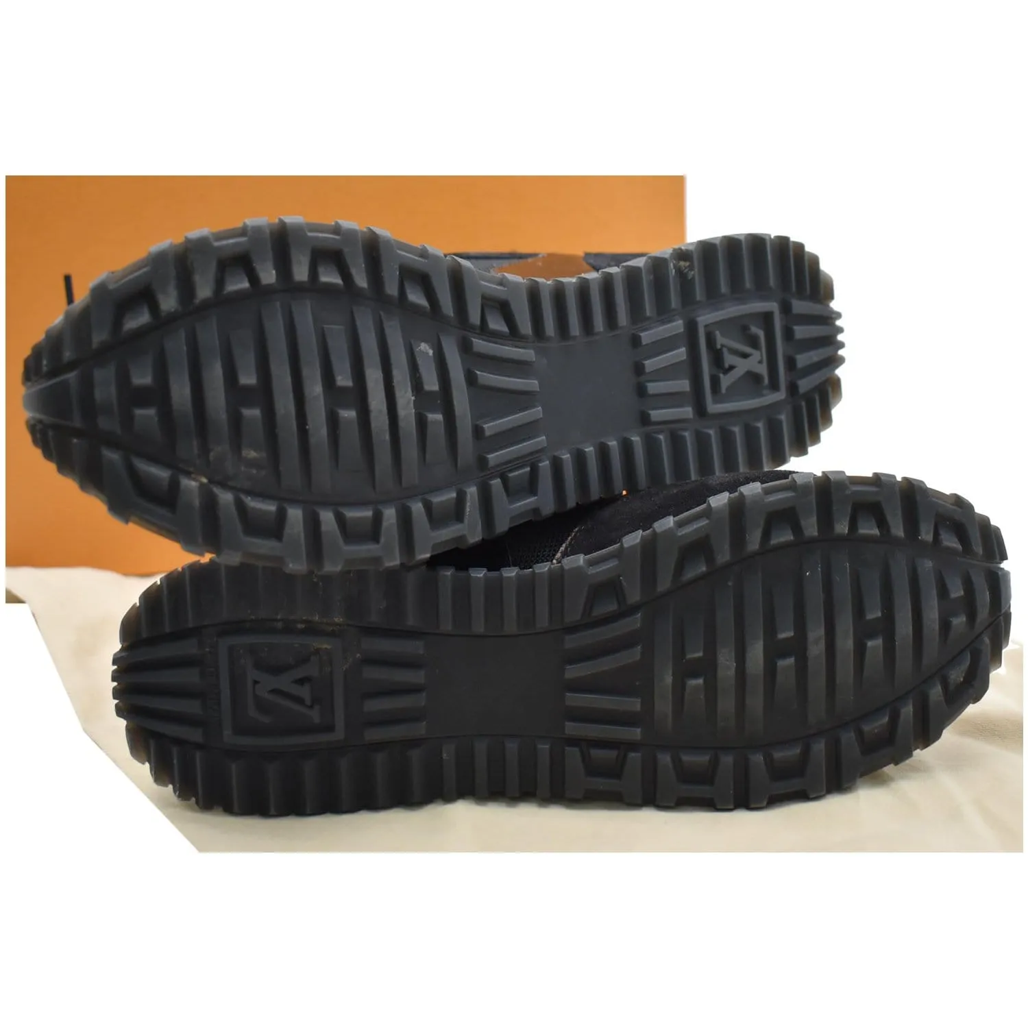 LOUIS VUITTON Runaway Sneakers Suede Leather Sneakers Black Size US 7