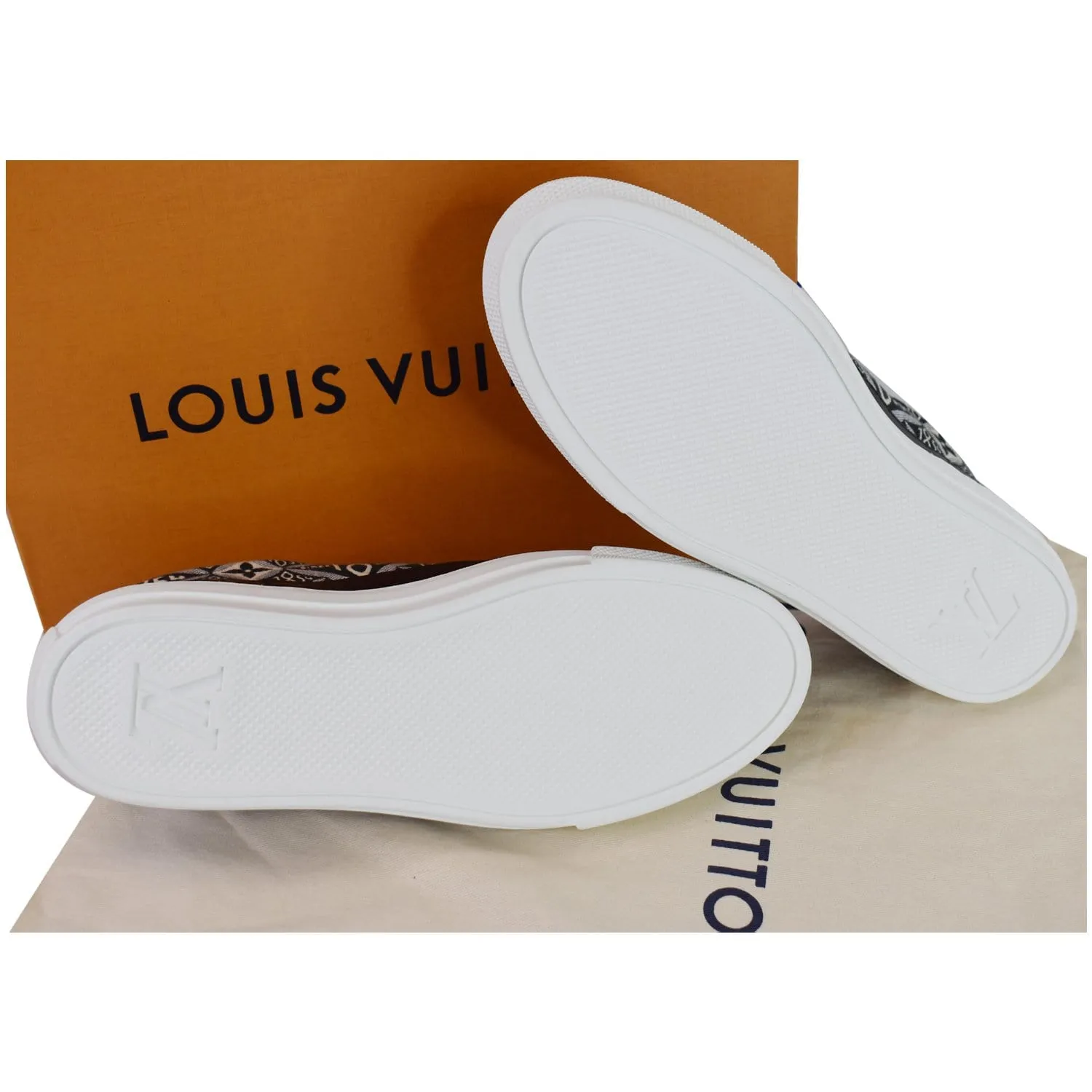 LOUIS VUITTON Since 1854 Stellar Jacquard Leather Sneaker Grey Size 7.5