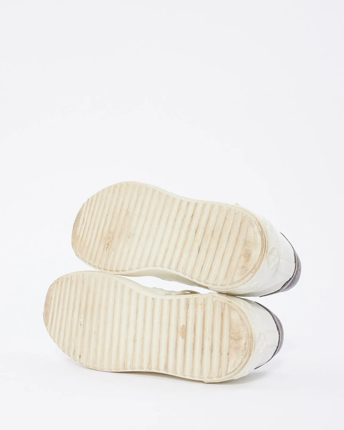 Louis Vuitton White Leather Monogram Sneakers - 38