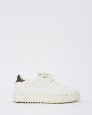 Louis Vuitton White Leather Monogram Sneakers - 38