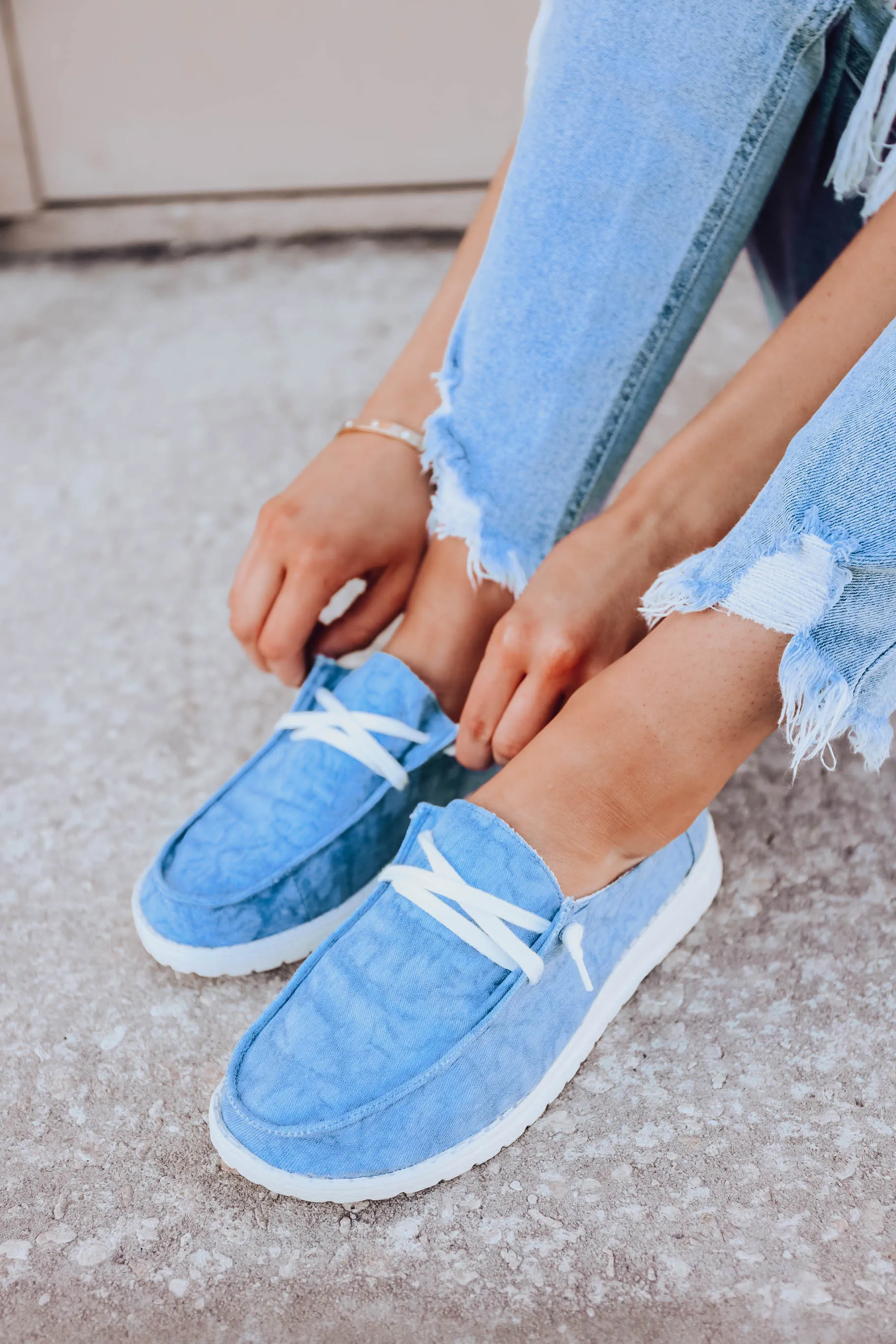 Lovely in Blue Slip on Sneaker by Very G - Blue