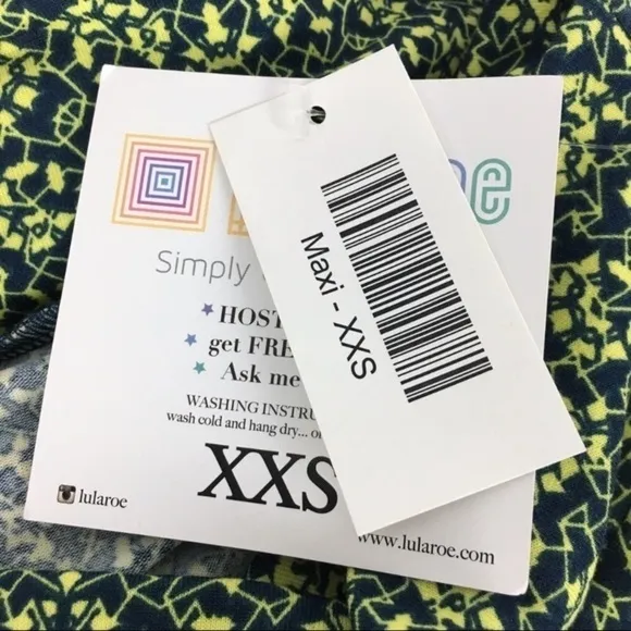 LULAROE Maxi Skirt Geo Abstract Yellow Navy Boho Kaleidoscope Modest XXS NWT