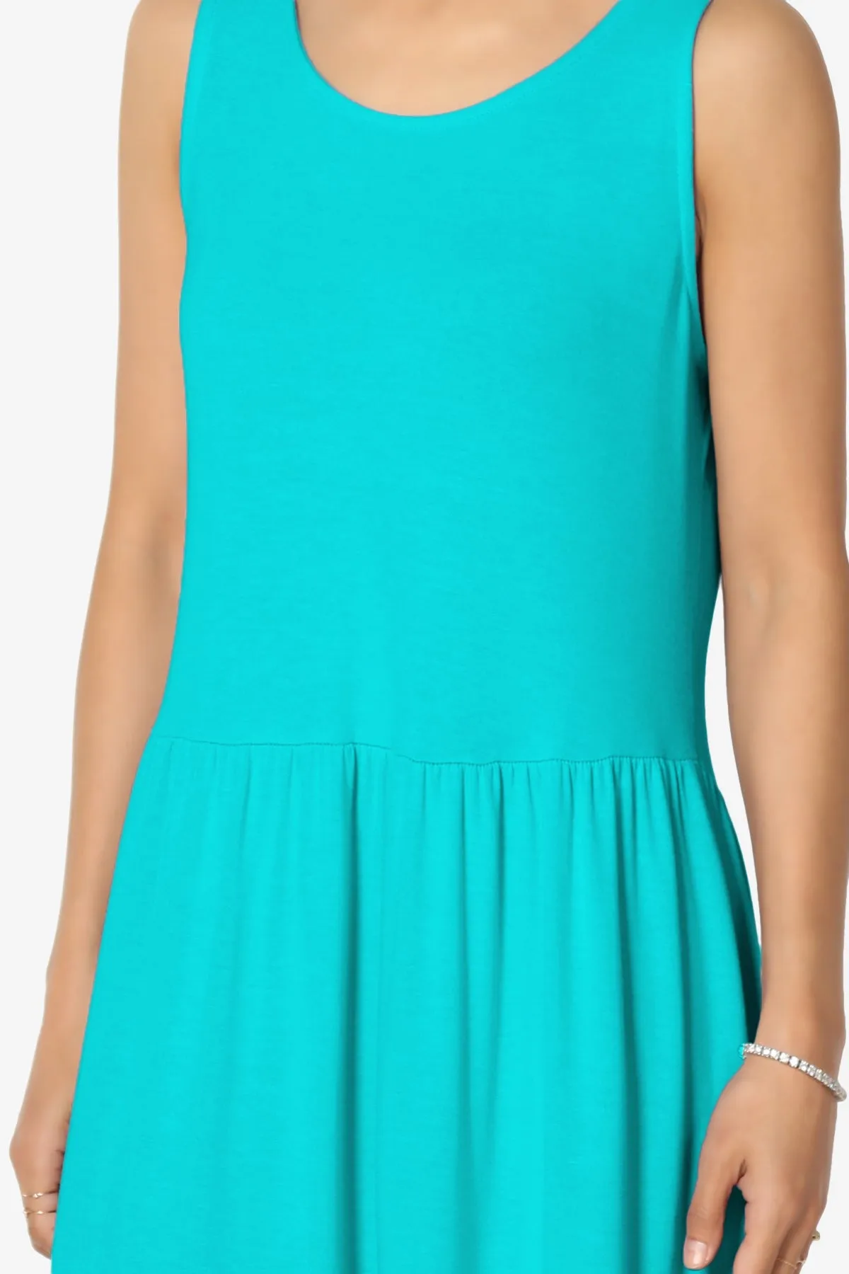 Macie Sleeveless Tiered Jersey Long Midi Dress PLUS