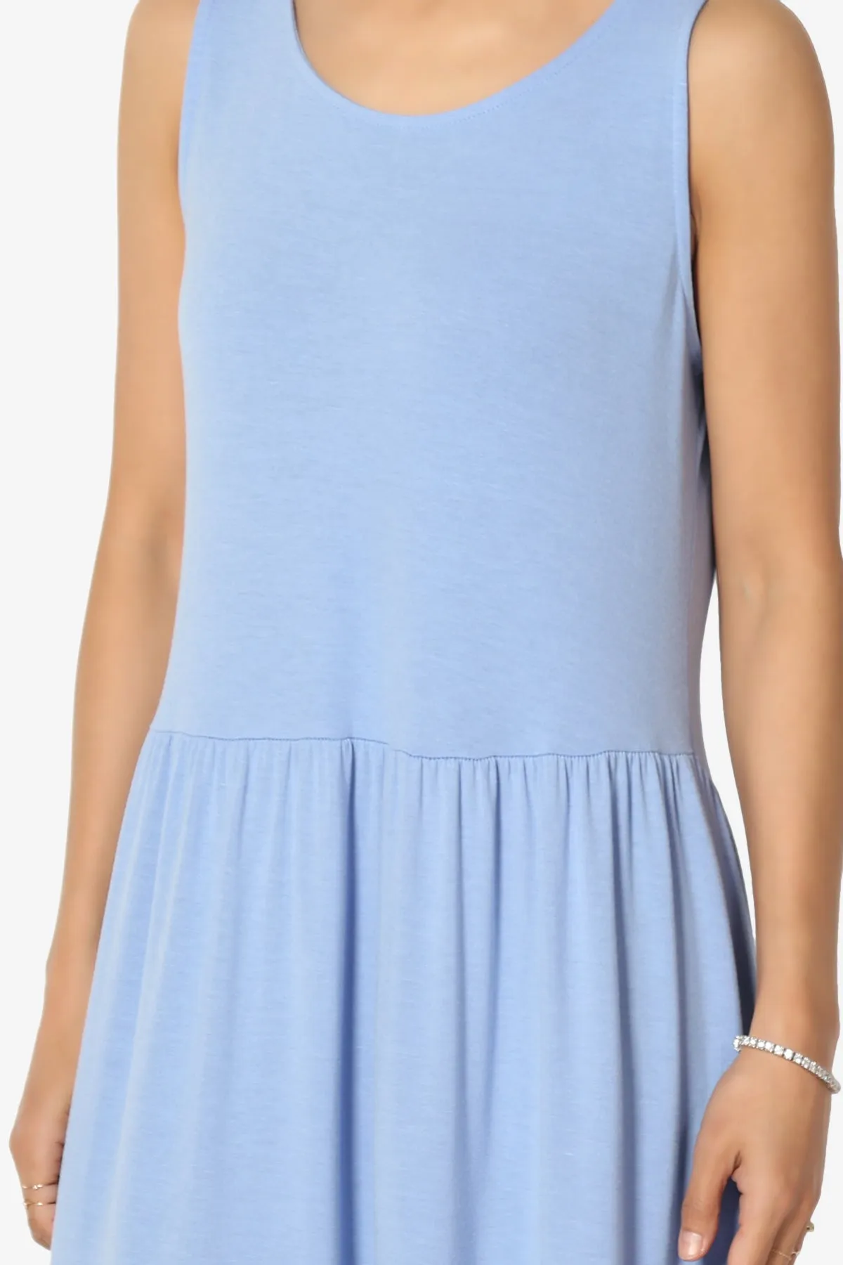 Macie Sleeveless Tiered Jersey Long Midi Dress PLUS