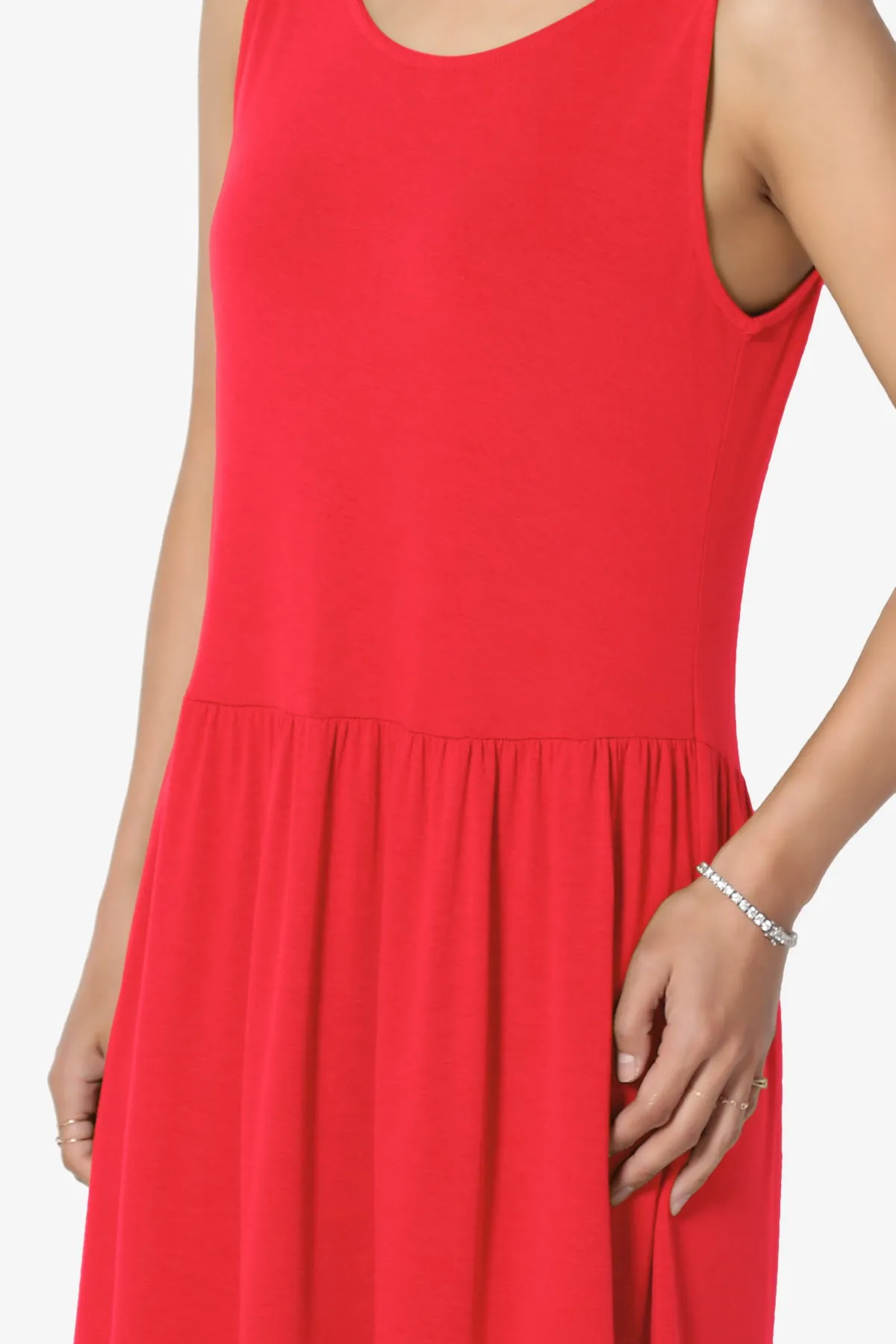 Macie Sleeveless Tiered Jersey Long Midi Dress PLUS