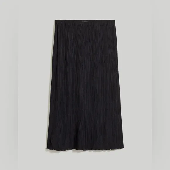 Madewell Plissé Midi Slip Skirt Black Sz XS