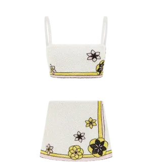 Mei Flattering Summer Luxe Co-ord Top White