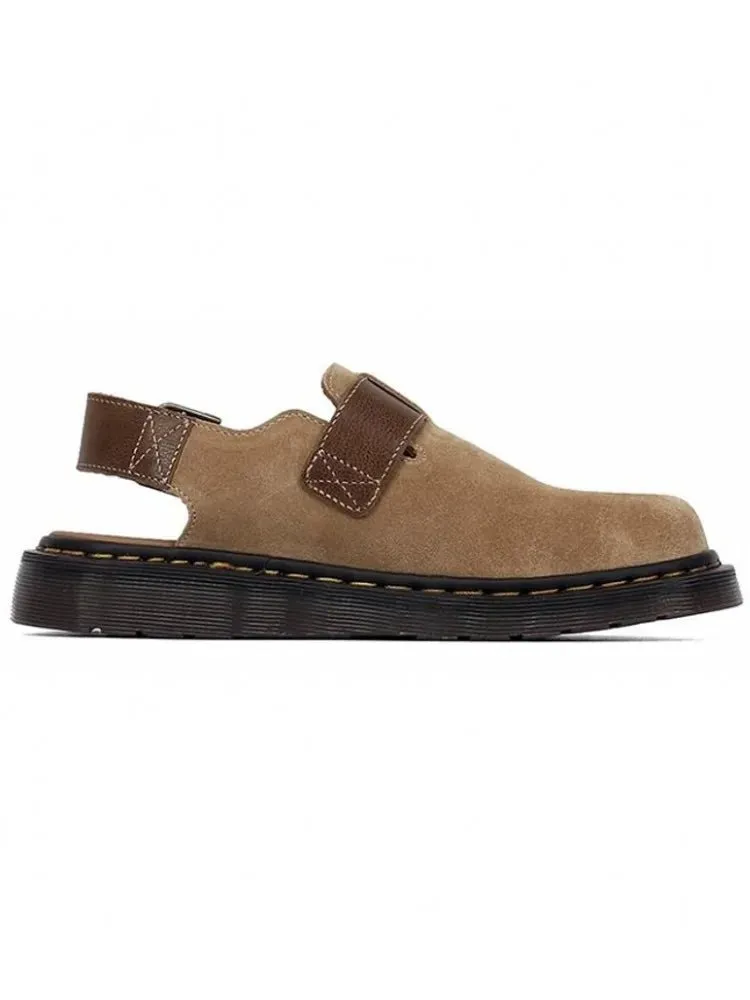 Men's Vintage Summer Closed Toe Leather Sandals with Buckle Strap