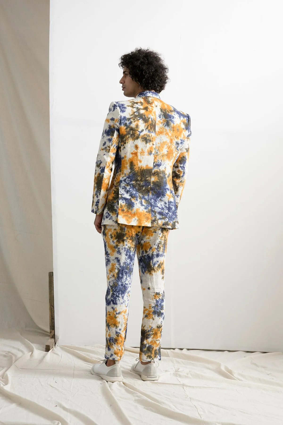 Minette - Tie & Dye Indo Western Bandhgala Jacket with Pant Set