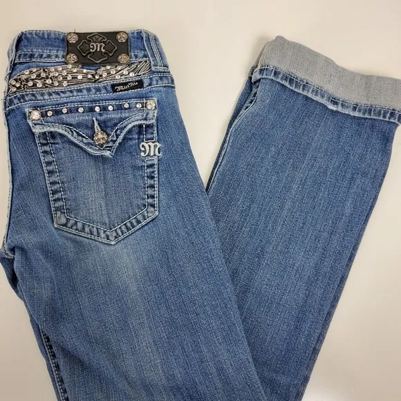 Miss  Me rhinestone bling studded bootcut JP5011-3 jeans size 29