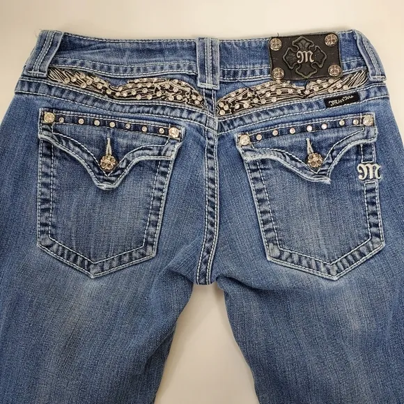 Miss  Me rhinestone bling studded bootcut JP5011-3 jeans size 29