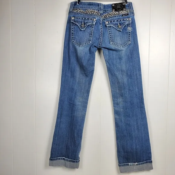 Miss  Me rhinestone bling studded bootcut JP5011-3 jeans size 29