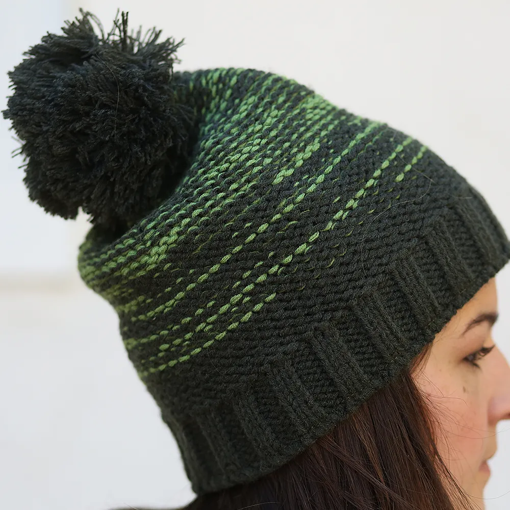 Mountain Made Winter Striped Beanie Hat