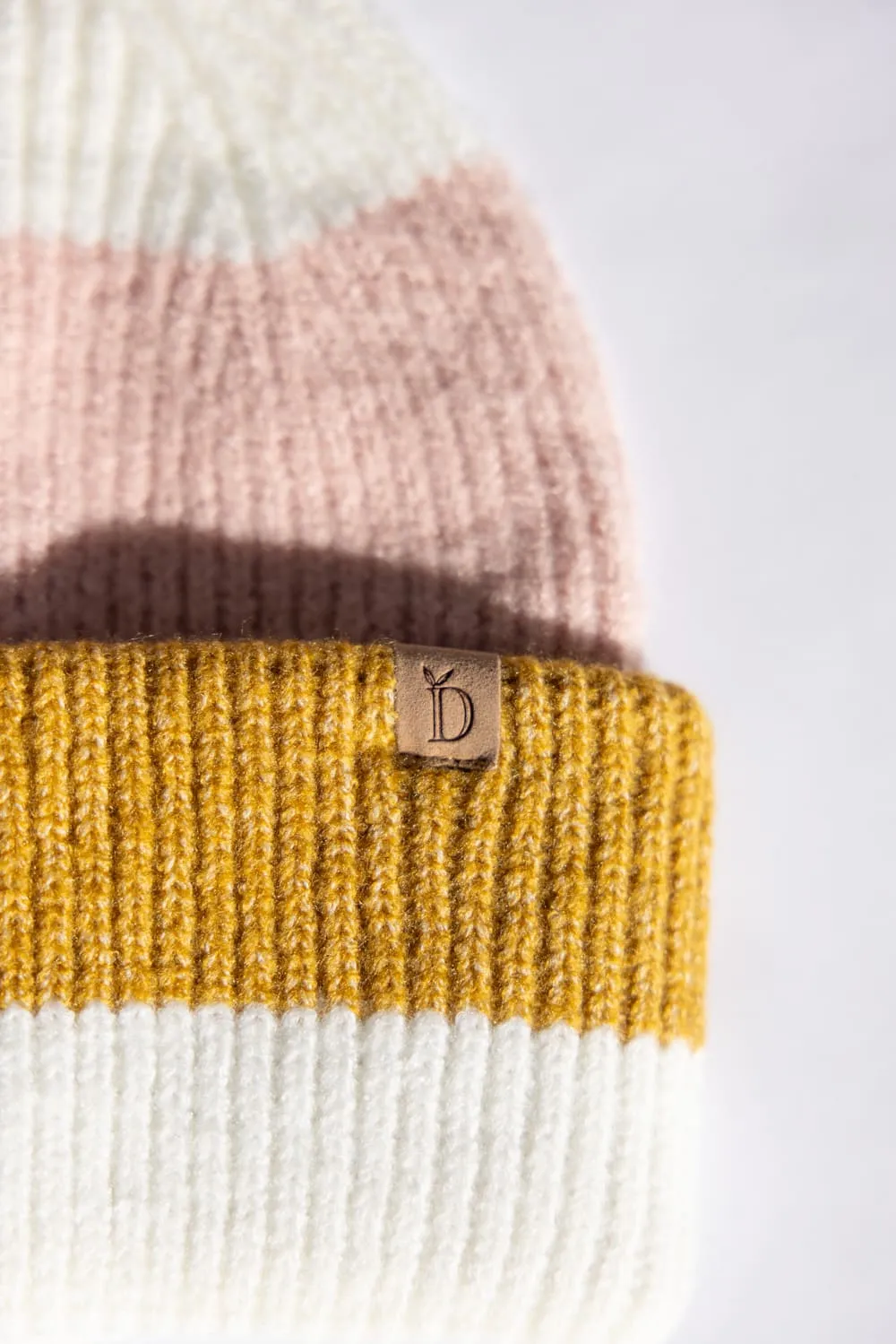 Multi Stripe Knit Beanie for Women in Ivory | HCB320039-IVORY