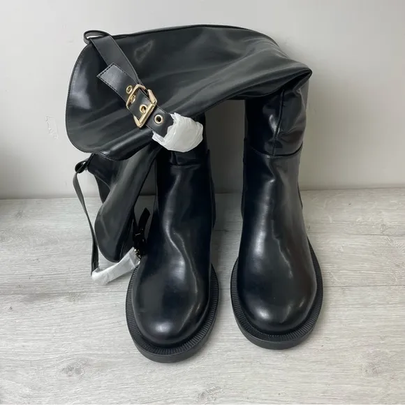 New TORGEIS Antonella Tall Boot Black Knee High Size 9