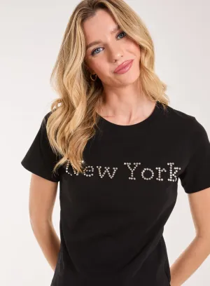 New York Diamante T- Shirt