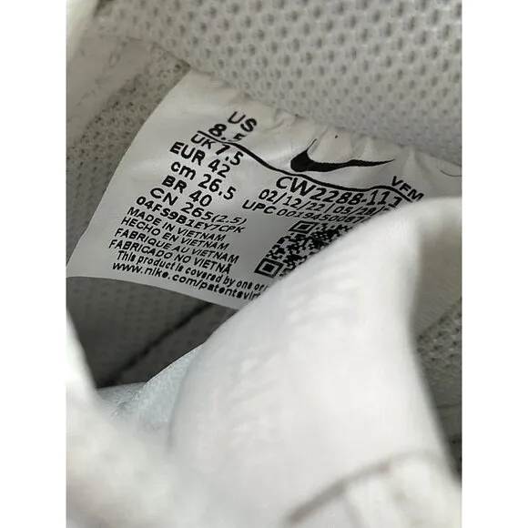 Nike Air Force 1 All-White Low Top Sneakers Mens Size 8.5 Classic Leather
