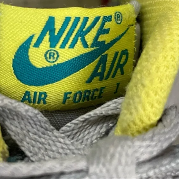 Nike Air Force 1 Sneakers Size 8.5 Wolf Grey Mid Navy Tropical Teal 488298 039
