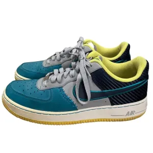 Nike Air Force 1 Sneakers Size 8.5 Wolf Grey Mid Navy Tropical Teal 488298 039