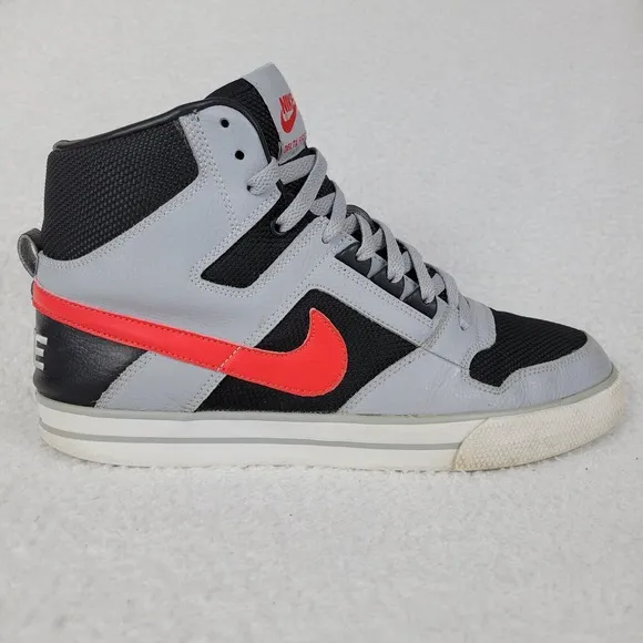 Nike Delta Force Hightop Sneakers Mens US 11 Gray Black Red 370424-062 **READ