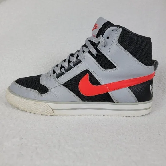 Nike Delta Force Hightop Sneakers Mens US 11 Gray Black Red 370424-062 **READ