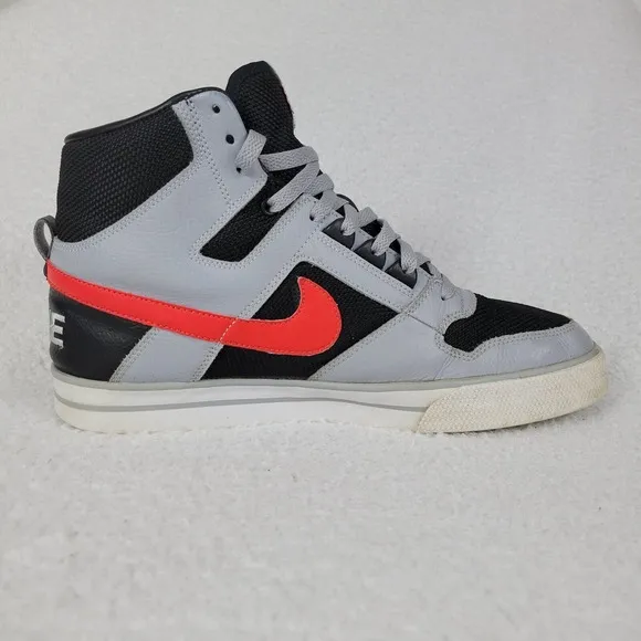 Nike Delta Force Hightop Sneakers Mens US 11 Gray Black Red 370424-062 **READ