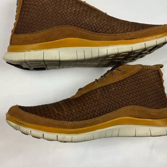 Nike Free Woven Chukka Mens Shoes Sz US 10 Brown/Tan/Blue Mid Sneakers