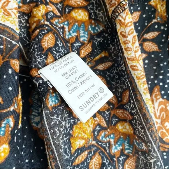 NWT SUNDRY for EVEREVE Felicity Floral Boho Prairie Peasant Dress in size 0 / XS