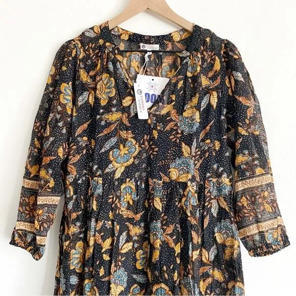 NWT SUNDRY for EVEREVE Felicity Floral Boho Prairie Peasant Dress in size 0 / XS