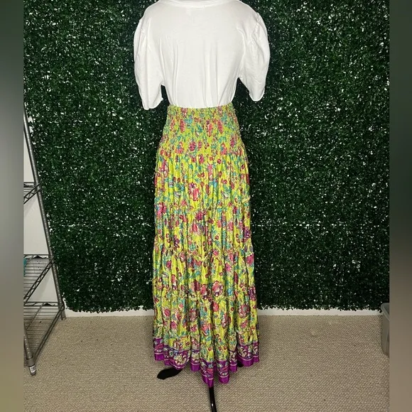 NWT Women’s Boho Zury Indian Tropic Long Skirt with Elastic Waist – One Size