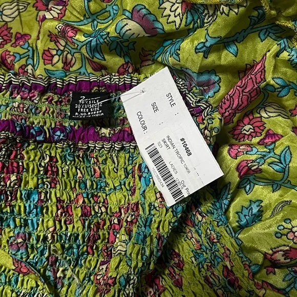 NWT Women’s Boho Zury Indian Tropic Long Skirt with Elastic Waist – One Size