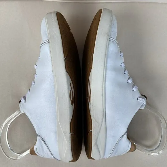 Olukai Lae’ahi Li ‘I’ll Waterproof White Leather Sneakers Size Men’s 8