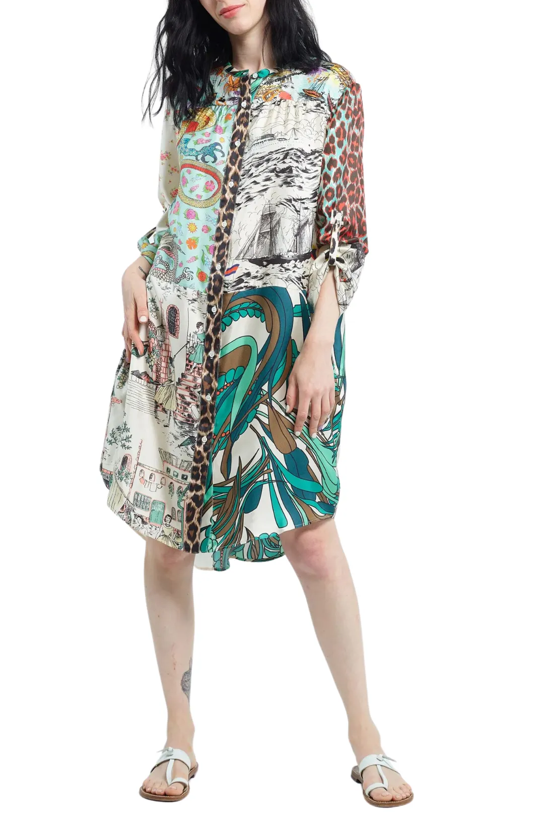 Open It Dress | Mix Almond Morocco Dragons