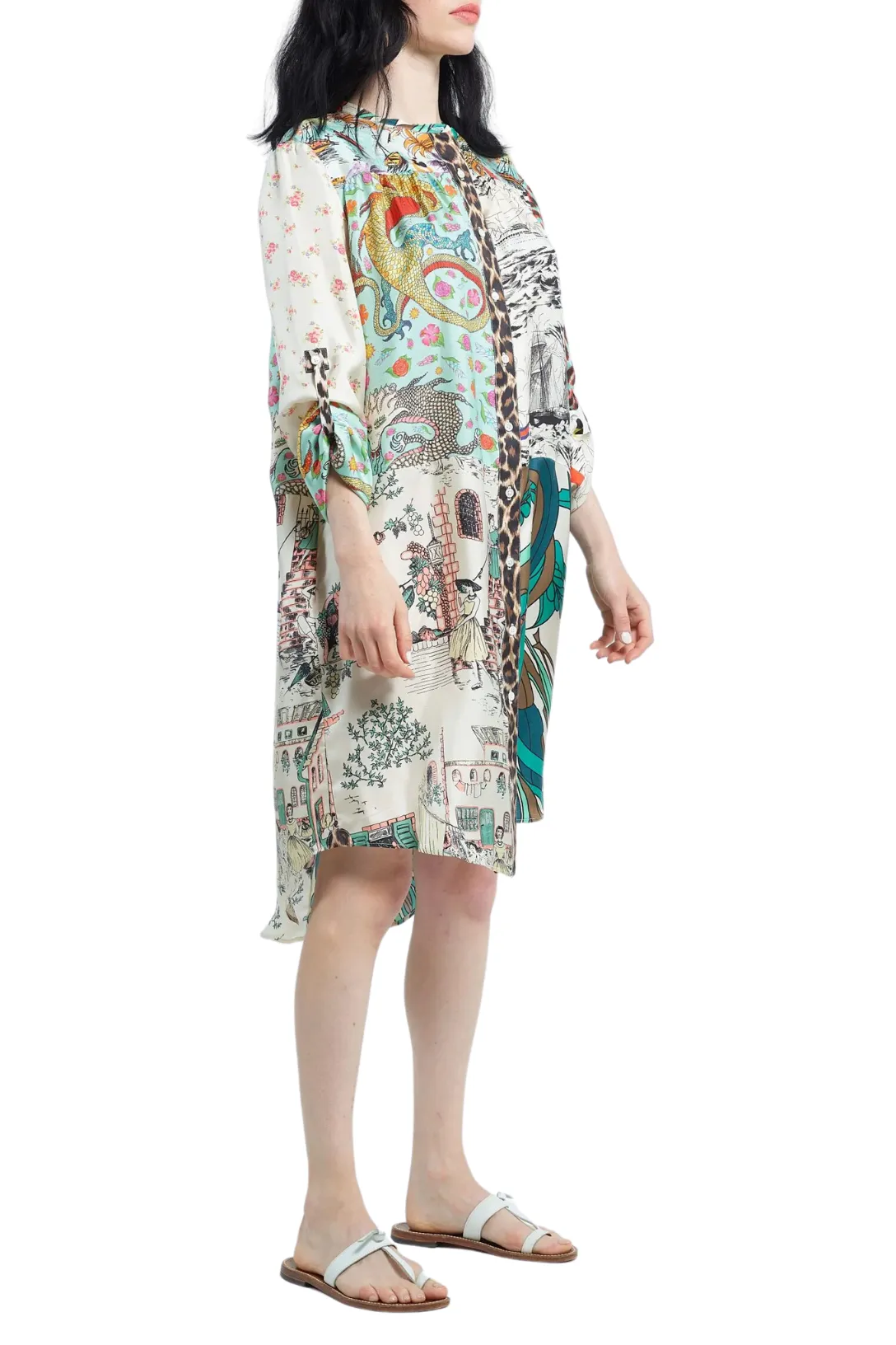Open It Dress | Mix Almond Morocco Dragons