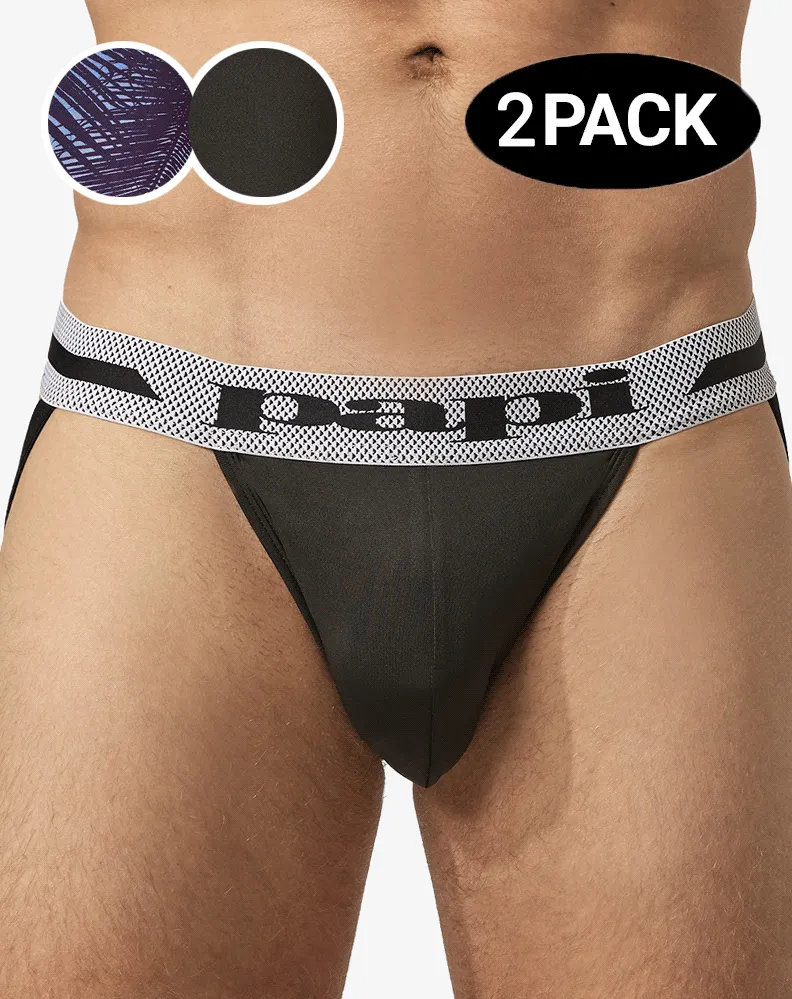 Papi Umpa081 2pk Microflex Jockstrap Alloy-black