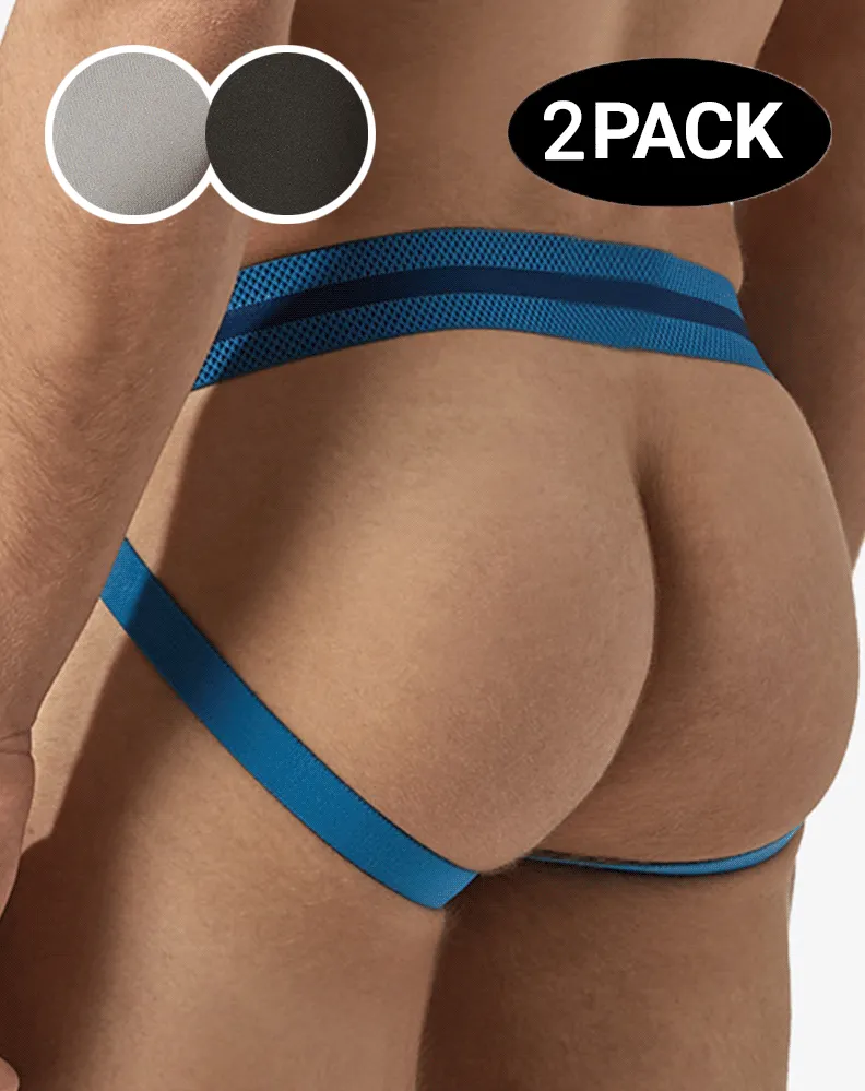 Papi Umpa081 2pk Microflex Jockstrap Alloy-black