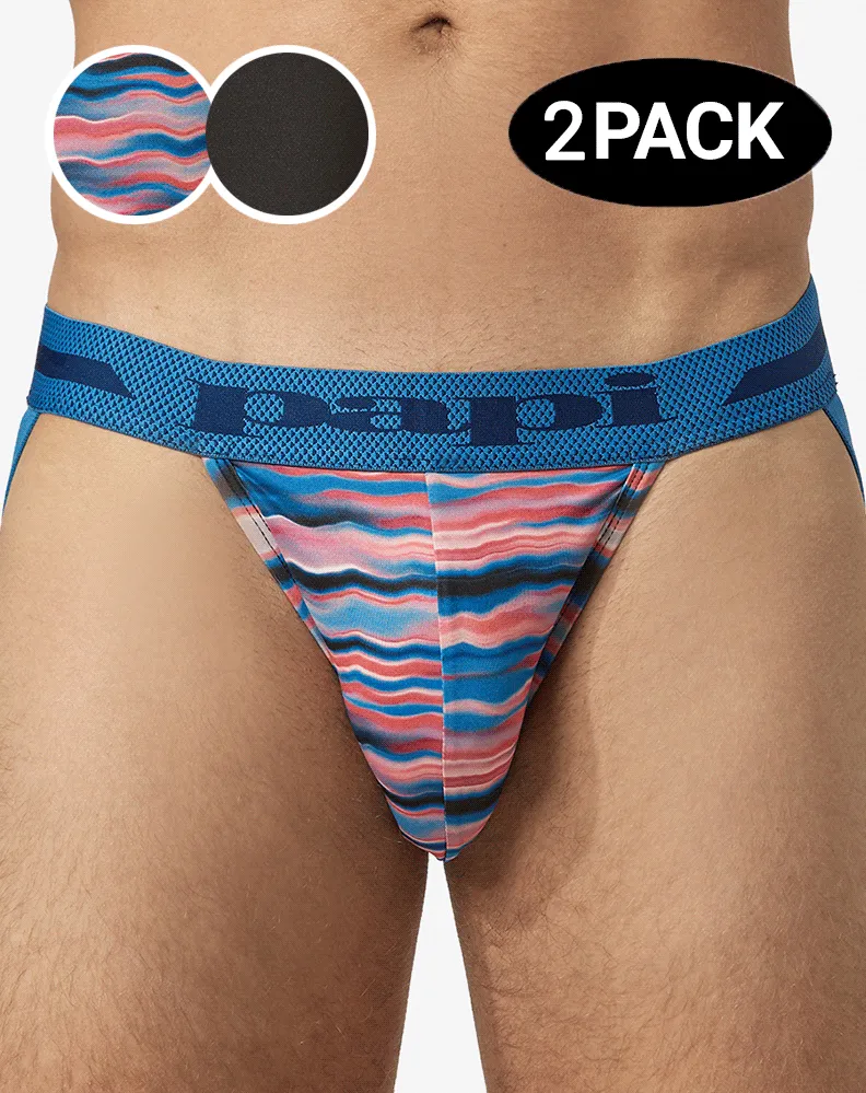 Papi Umpa081 2pk Microflex Jockstrap Alloy-black
