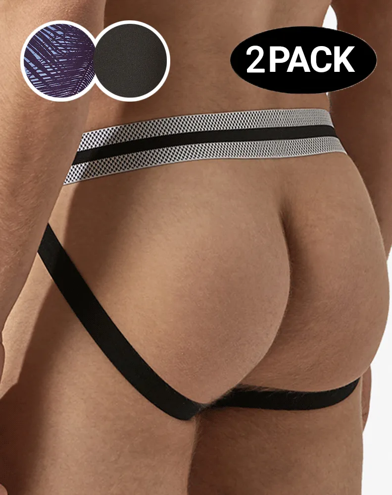 Papi Umpa081 2pk Microflex Jockstrap Alloy-black