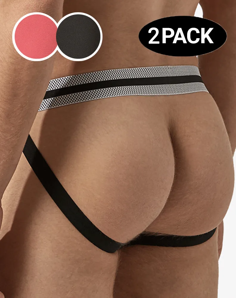 Papi Umpa081 2pk Microflex Jockstrap Alloy-black