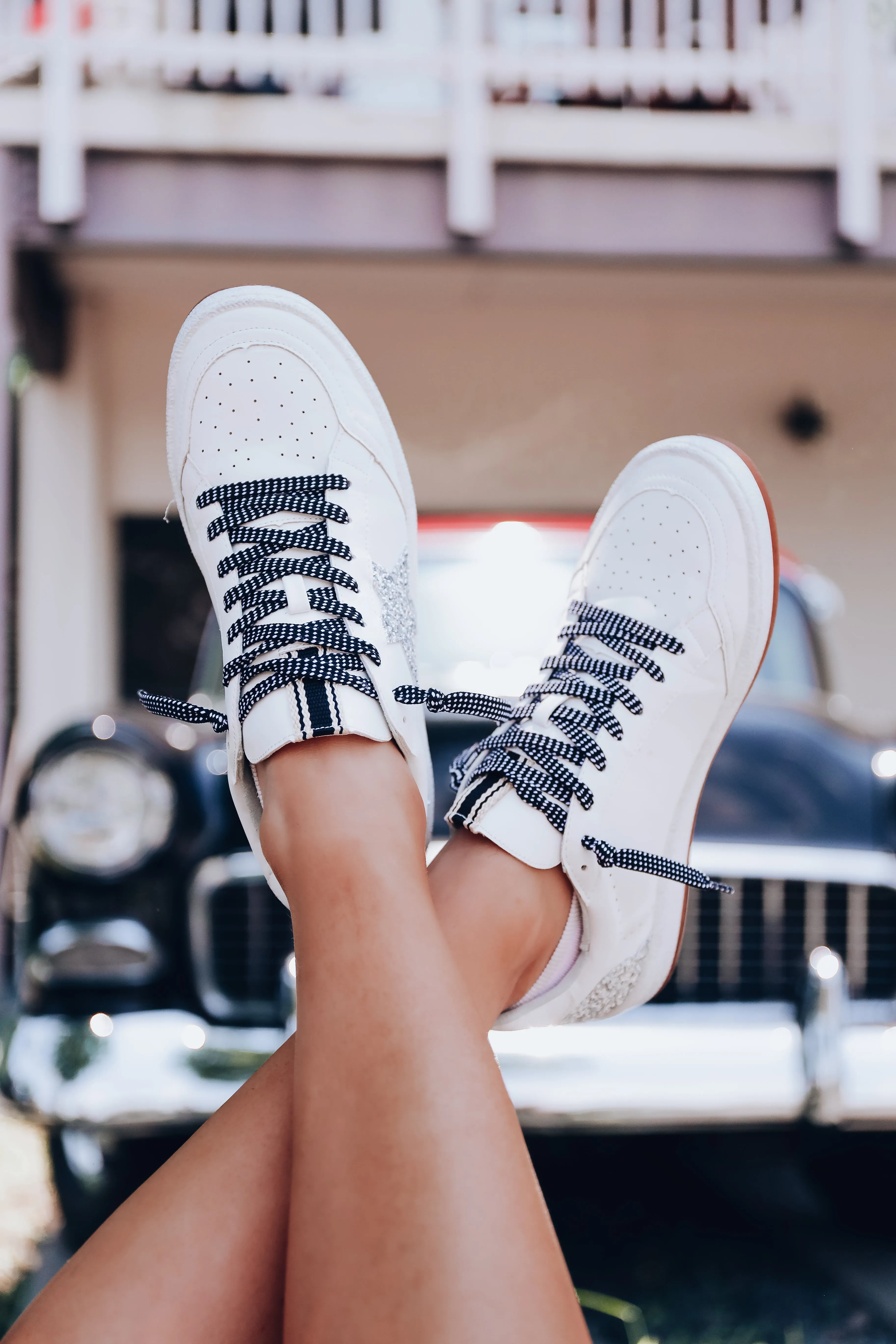 Paz Sparkle Sneaker by ShuShop - White