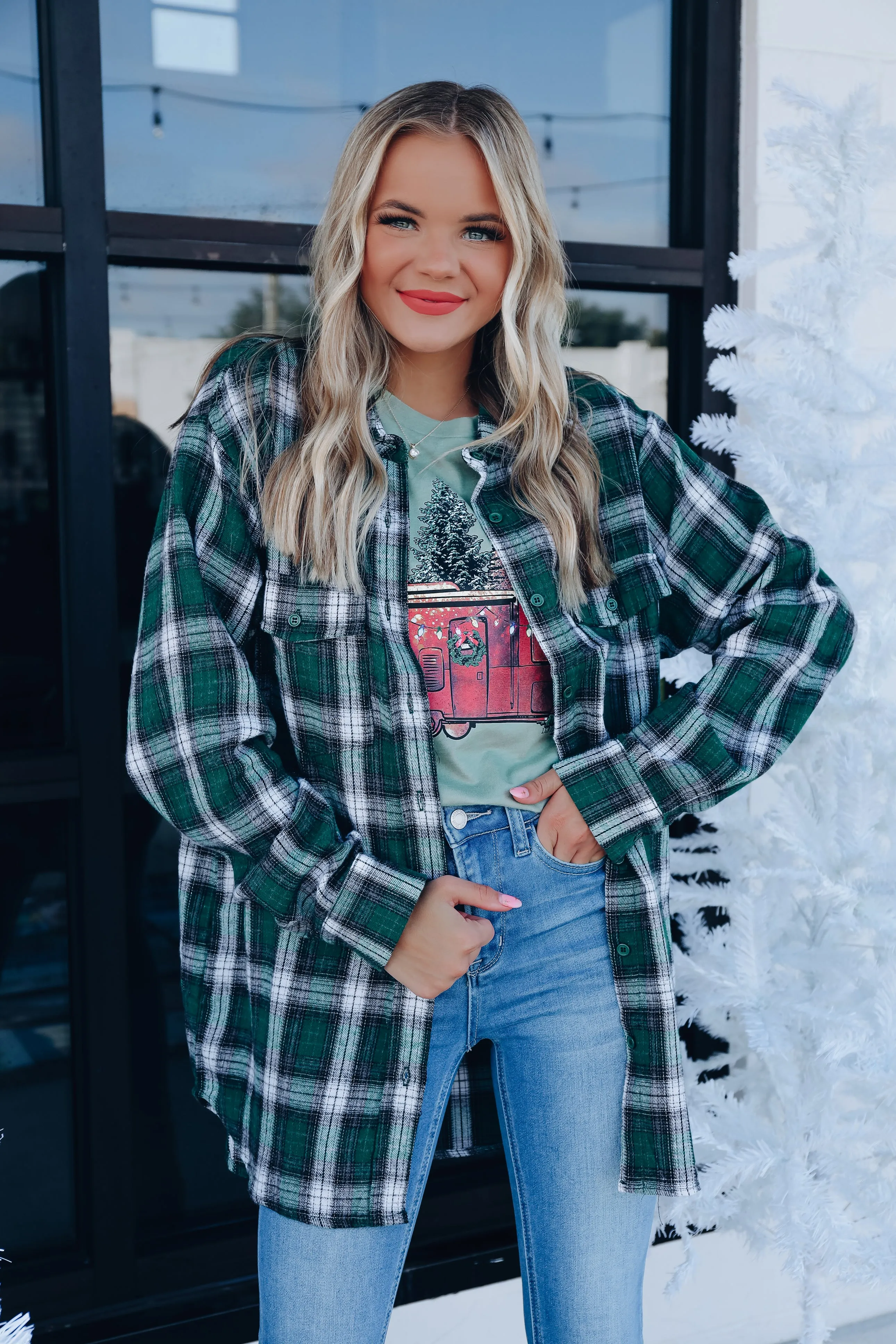 Pike Plaid Button Up Shirt - Green