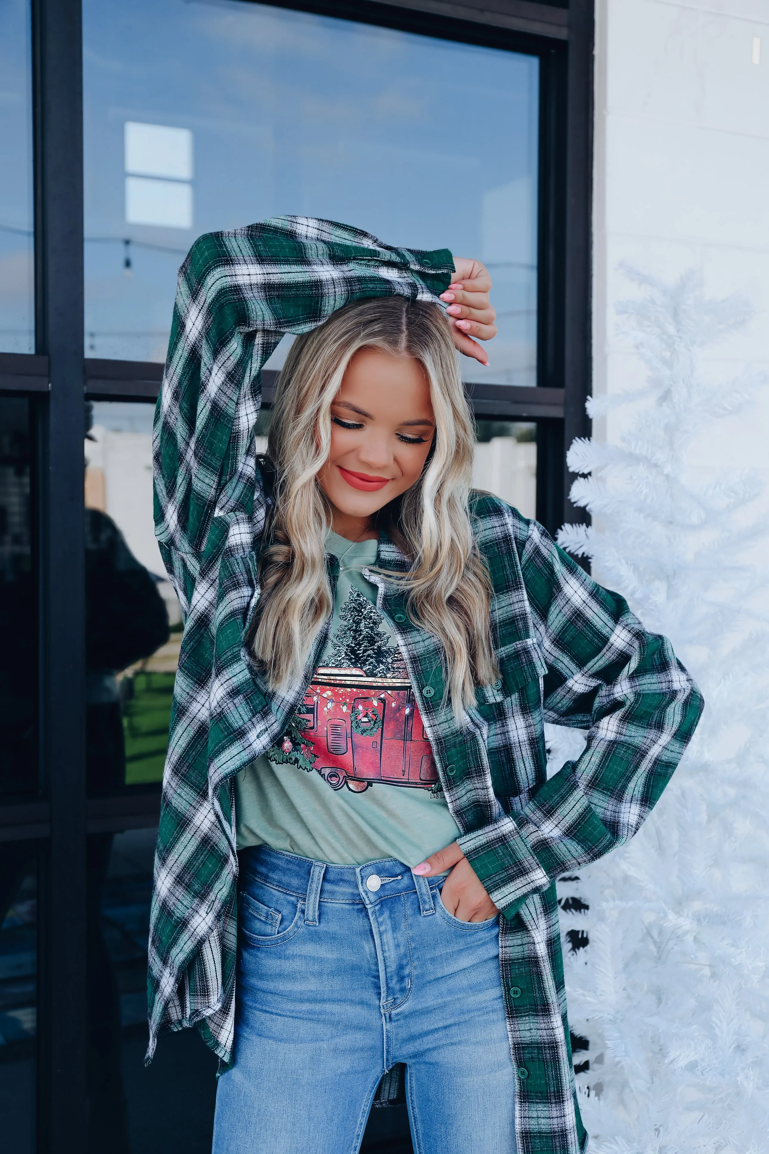 Pike Plaid Button Up Shirt - Green