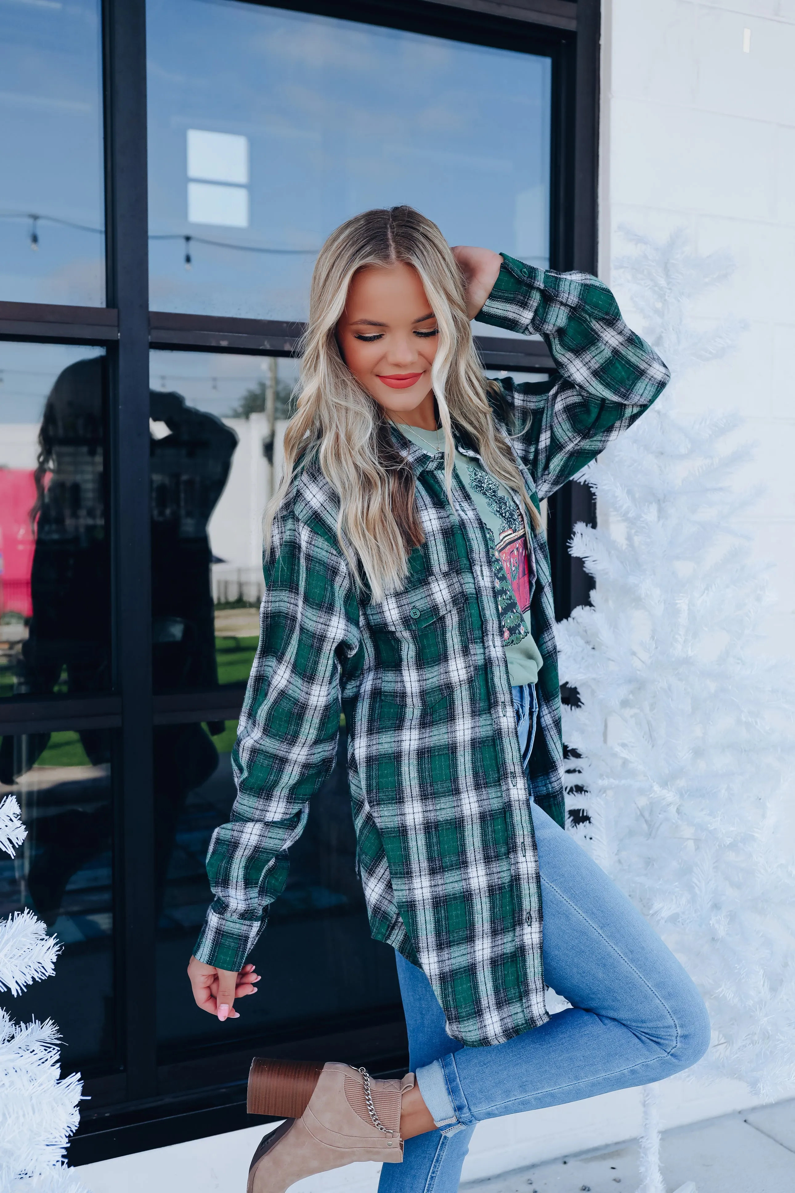 Pike Plaid Button Up Shirt - Green