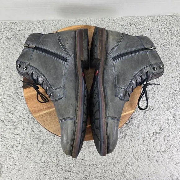 Pikolinos Gray Leather Cap Toe Side Zip Casual Lifestyle Casual Boots Mens 46