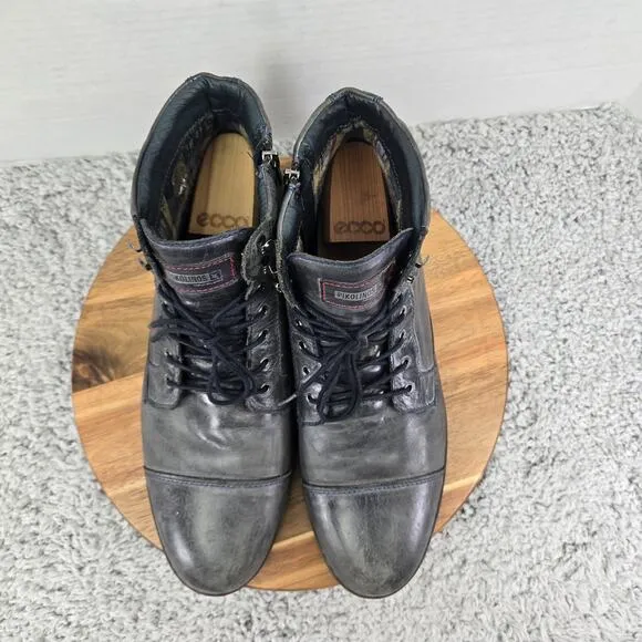 Pikolinos Gray Leather Cap Toe Side Zip Casual Lifestyle Casual Boots Mens 46