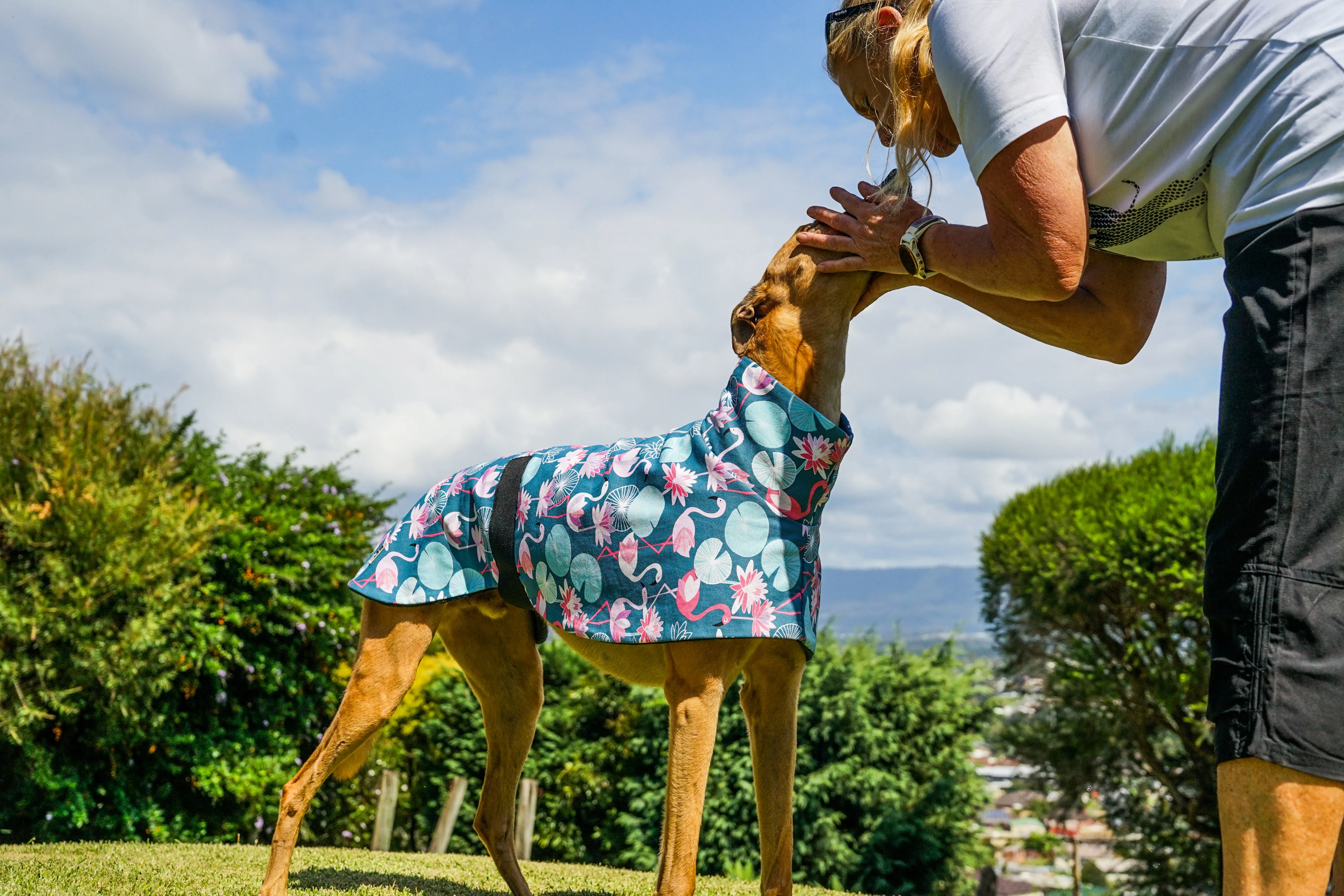 Pink flamingo cotton sports coat