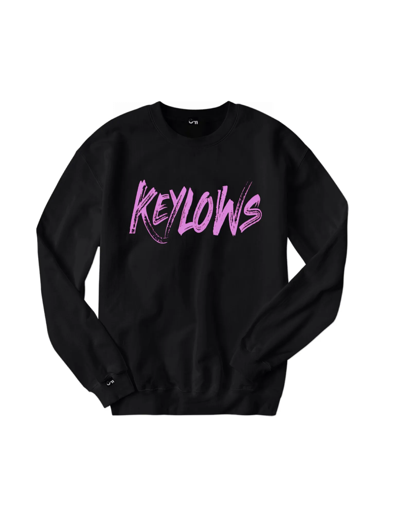 Pink Keylows painted on Black Sweatshirt