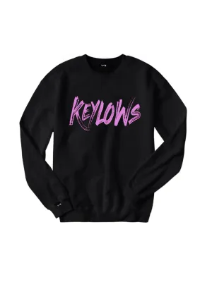 Pink Keylows painted on Black Sweatshirt
