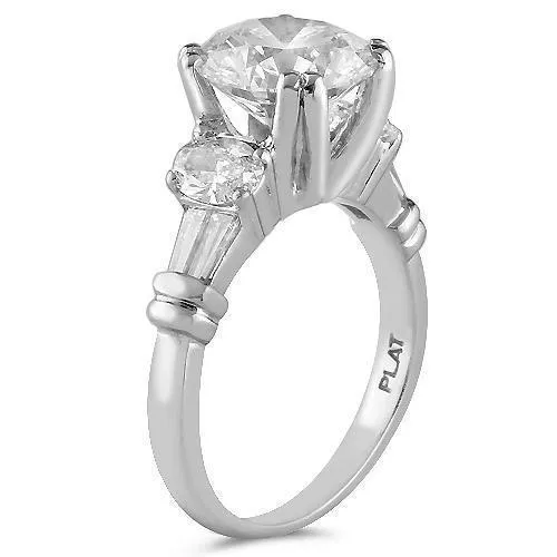 Platinum EGL Certified Diamond Bridal Ring Set 5.00 Ctw